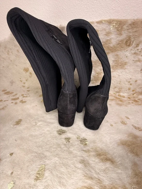 Kenneth Cole Over-The-Knee Boot Ellouise Excellent Women's Leather Suede Black 7 - Picture 5 of 8